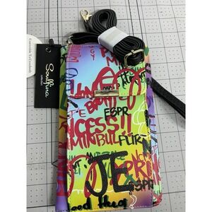 Alba Crossbody Purse- Vinyl‎ with Good 19 Inch Strap- Pre-owned